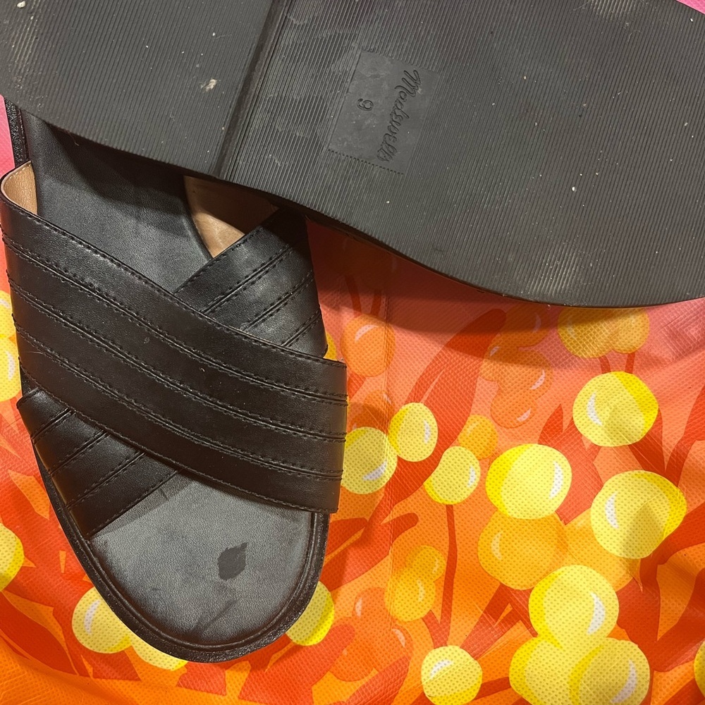 Madewell Black Leather Mules - Picture 2 of 3